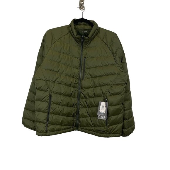 NWT Lands' End Men's 800 Down Packable Jacket Size 2X (50-52) Olive Green - Picture 2 of 12